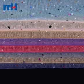 Print Rainbow Stars Tulle Fabric
